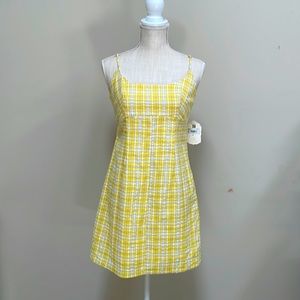 Altar'd State  |  Yellow Plaid Mini Sundress | Size Medium